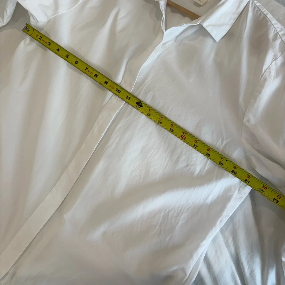 H&M White button up shirt hidden buttons 3/4 length sleeves size 12 100% cotton - Picture 6 of 6